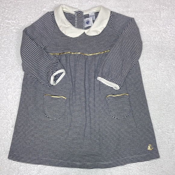 Baby Girls Milleraies Striped Dress with Peter Pan Collar 18m - Picture 3 of 8